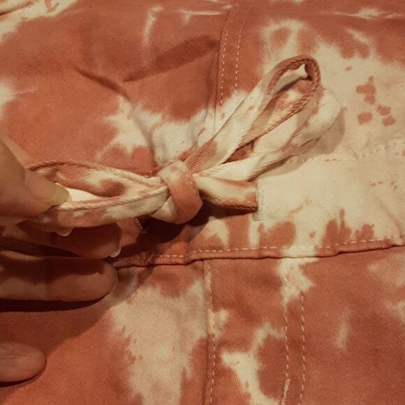 Planet Motherhood Coral Tie Dye Bib Short Overalls - Picture 2 of 11